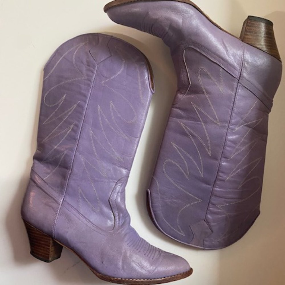 Vintage Unisa Purple Western Cowboy Boots